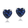 4.00 Ct Blue Sapphire Heart Shape Simulated Stud Earrings 14k White Gold