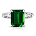 4.00 CTTW Genuine Emerald Sterling Silver Ring - Assorted Sizes by DailySale