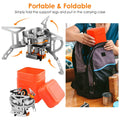 4000W Portable Camping Stove Foldable Powerful Gas Stove Backpacking Burner by DailySale