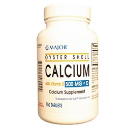 Major Oyster Shell Calcium With Vitamin D 500 Mg + D by Pasteur Pharmacy