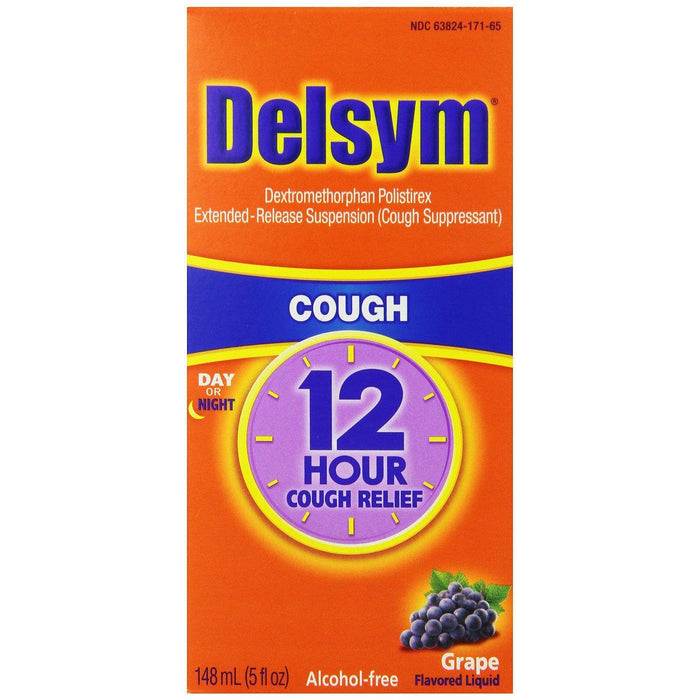 Delsym Cough Relief, 12 Hr, Day Or Night, Grape Flavored 5 Fl Oz by Pasteur Pharmacy