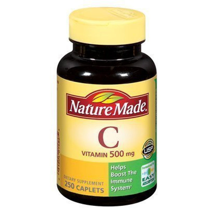 Nature Made Vitamin C 500 Mg Tablets, 250 Count, For Immune Support, Gluten Free by Pasteur Pharmacy