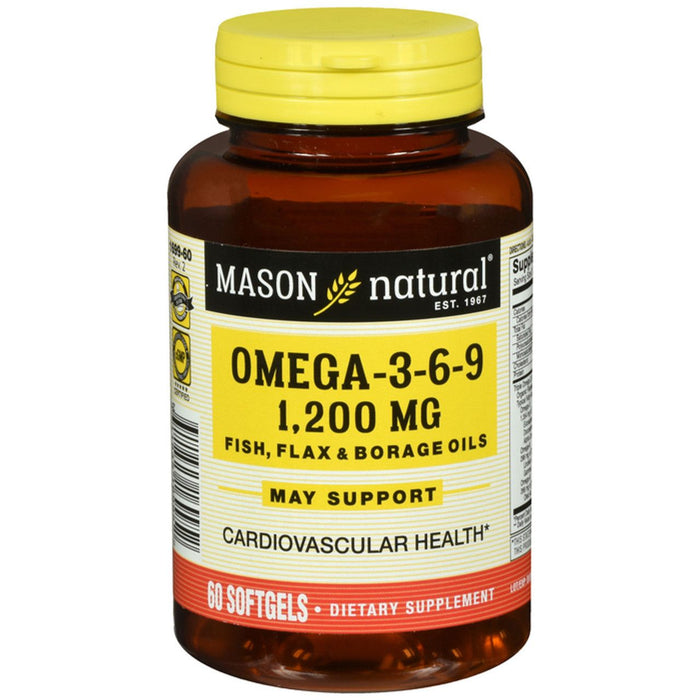 Mason Natural Omega 3-6-9 Complex, Heart & Joint Health Support, 60 Softgels by Pasteur Pharmacy
