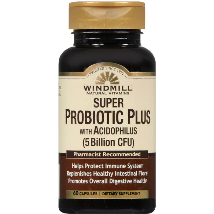Windmill Super Probiotic Plus, 8-Strain Probiotic Complex, 60 Vegetable Capsules by Pasteur Pharmacy