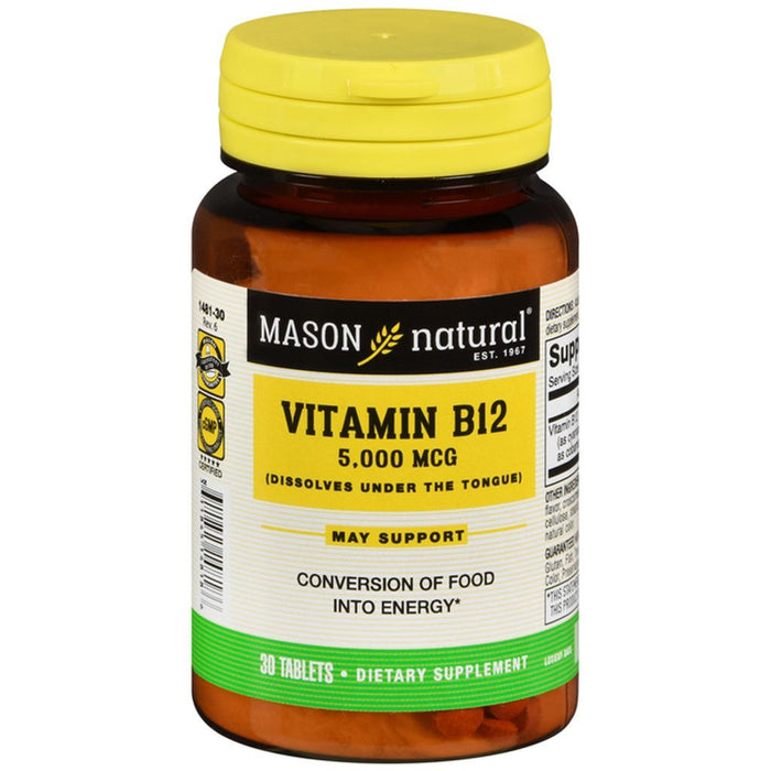Mason Natural Vitamin B-12 Sublingual 5000 Mcg, 30 Tablets by Pasteur Pharmacy