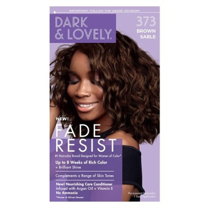 Dark and Lovely Fade Resist Permanent Hair Color 373 Brown Sable by Pasteur Pharmacy