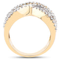 14K Yellow Gold Plated 1.58 Carat Genuine Black Diamond, White Diamond & Yellow Diamond .925 Sterling Silver Ring by Bids.com