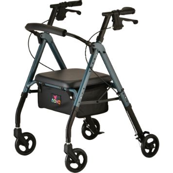Nova STAR 6 ROLLATOR BLUE (300 Lbs Capacity) by Pasteur Pharmacy