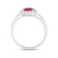 1.44 Ct Oval Pink Ruby Diamond Prong 10K Gold Halo Ring by Fine Color Jewels