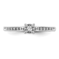 14K White Gold Solitaire Pave Diamond Wedding Ring by Fine Color Jewels