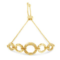 10K Yellow Gold over .925 Sterling Silver Diamond Accented Graduated Infinity Open Circle 6â€-9â€ Adjustable Bolo Bracelet by Bids.com