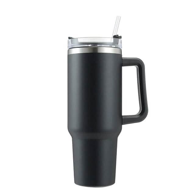 40oz Reusable Vacuum Tumbler with Insulated Double Wall and Cup Handle by DailySale