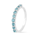 Blue Topaz Half Eternity Ring by Fine Color Jewels