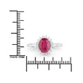 1.44 Ct Oval Pink Ruby Diamond Prong 10K Gold Halo Ring by Fine Color Jewels