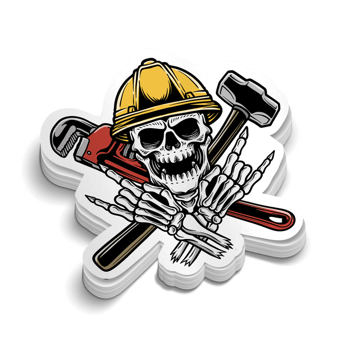 Construction Skeleton - Hard Hat Decal by Armed American Supply