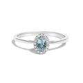 10K White Gold 5X3MM Oval Purple Amethyst and Diamond Accent Halo Ring (I-J Color, I1-I2 Clarity) - Ring Size 6.5 by Bids.com