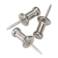 GEM Aluminum Head Push Pins, Aluminum, Silver, 0.38", 100/Box