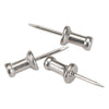 GEM Aluminum Head Push Pins, Aluminum, Silver, 0.5", 100/Box
