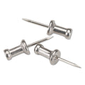 GEM Aluminum Head Push Pins, Aluminum, Silver, 0.5", 100/Box