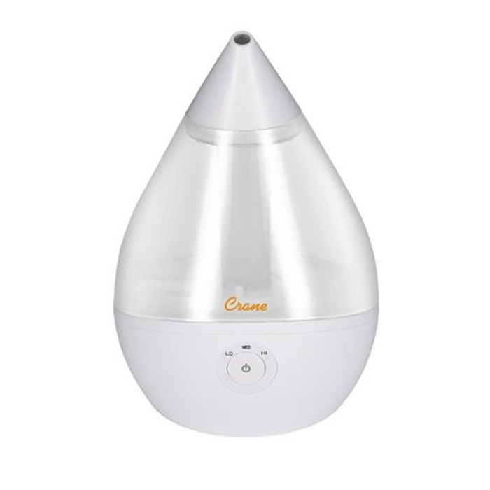 Crane Droplet 0.5 Gallon Ultrasonic Cool Mist Humidifier, Clear/White by Pasteur Pharmacy