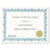 Geographics Award Certificates with Gold Seals, 8.5 x 11, Unique Blue with White Border, 25/Pack