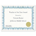 Geographics Award Certificates with Gold Seals, 8.5 x 11, Unique Blue with White Border, 25/Pack