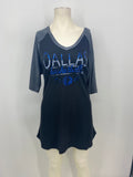 NBA Dallas Mavericks Womens On The Mark 1/2 Sleeve V-Neck Tee, Size XXL by Vanessa Jane