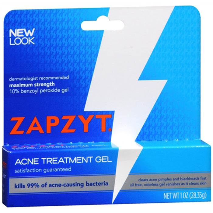 Zapzyt Acne Treatment Gel – 10% Benzoyl Peroxide Maximum Strength, 1 oz by Pasteur Pharmacy