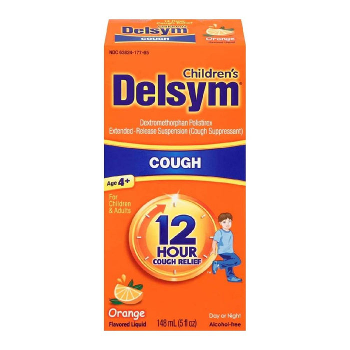 Delsym Children's Cough Suppressant Liquid, Orange Flavor, 5 Oz by Pasteur Pharmacy