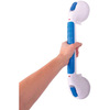 Carex Ultra Grip Xtra 16-inch Suction Grab Bar – No-Tools Safety Rail, White/Blue