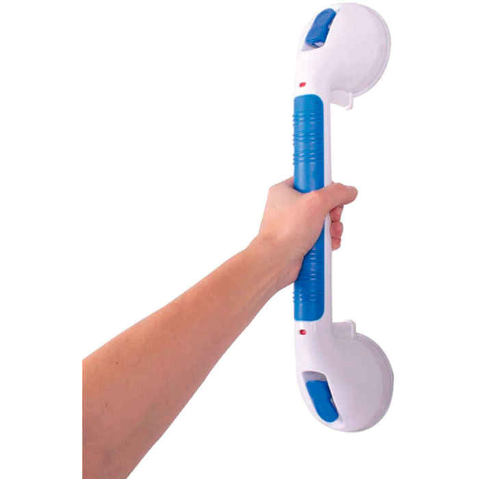 Carex Ultra Grip Xtra 16-inch Suction Grab Bar – No-Tools Safety Rail, White/Blue by Pasteur Pharmacy