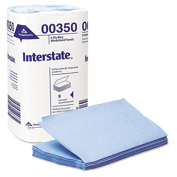 Georgia Pacific Two-Ply Singlefold Auto Care Paper Wipers, 9.5 x 10.5, Blue, 250/Pack, 9 Packs/Carton