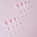 ZIFANHU 24 Pcs White French Press On Toenails Pink Flower Design Plastic by Deal US