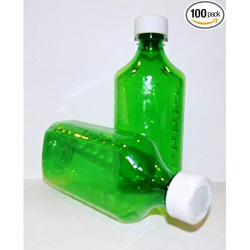 Green C/R. Oval Plastic Bottle 8 Oz x100 Ea by Pasteur Pharmacy