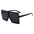 Square Sunglasses for Women Trendy Flat Top Fashion Shades (Black, 1 p