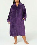 Miss Elaine Textured Fleece Long Zip Robe by Vanessa Jane
