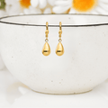 10K Gold Teardrop Dangle Earrings by Fine Color Jewels