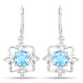 5.30 Carat Genuine Swiss Blue Topaz .925 Sterling Silver Earrings by Bids.com