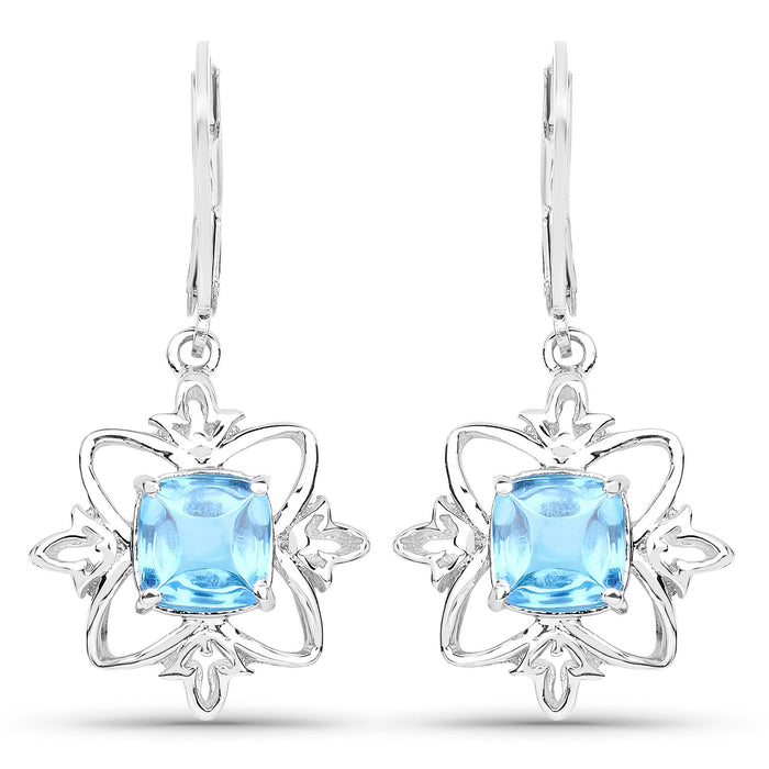 5.30 Carat Genuine Swiss Blue Topaz .925 Sterling Silver Earrings by Bids.com