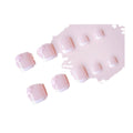 ZIFANHU 24 Pcs White French Press On Toenails Pink Flower Design Plastic by Deal US