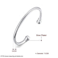 925 Silver Bangle Bracelet, Fashion Jewelry Simple Cuff Bangles for Women Mom Wi