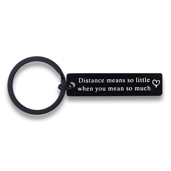 yaozeio Long Distance Relationship Keychain Gift for Couples Black Unisex by Deal US