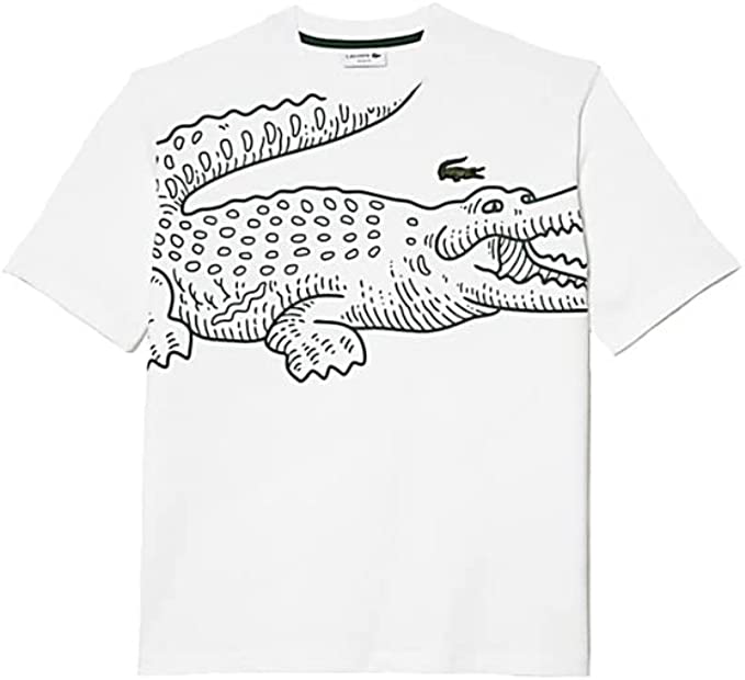 Lacoste Men's Short Sleeve Loose Fit Large Croc T-Shirt by I-Max Fashions