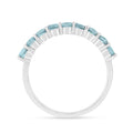 Blue Topaz Half Eternity Ring by Fine Color Jewels