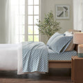 True North by Sleep Philosophy Cozy Flannel Twin Sheet Set in Blue Geo - Olliix by Vanessa Jane