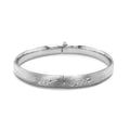 Classic Floral Carved Bangle in 14k White Gold (8.0mm) by Bids.com