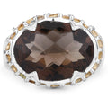 9.58 Carat Genuine Smoky Quartz and Citrine .925 Sterling Silver Ring by Bids.com