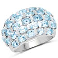 5.51 Carat Genuine Blue Topaz .925 Sterling Silver Ring by Bids.com