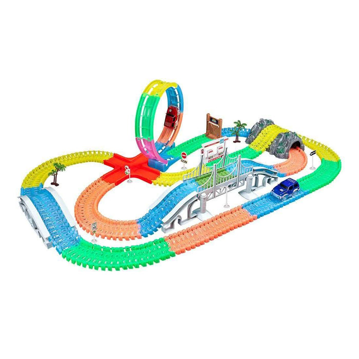 425-Piece: Mega Galaxy Flex-Track Glow Track with 2 Electric LED Light Cars by DailySale