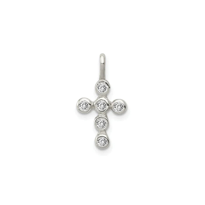 Cross Cubic Zirconia Charm Cross Pendant by Fine Color Jewels
